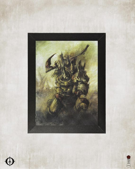 Death Guard - 40k Framed Upcycled Art (7.25x9.25)
