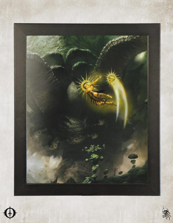 Upcycled Age of Sigmar Art - 9.5x11 Frame