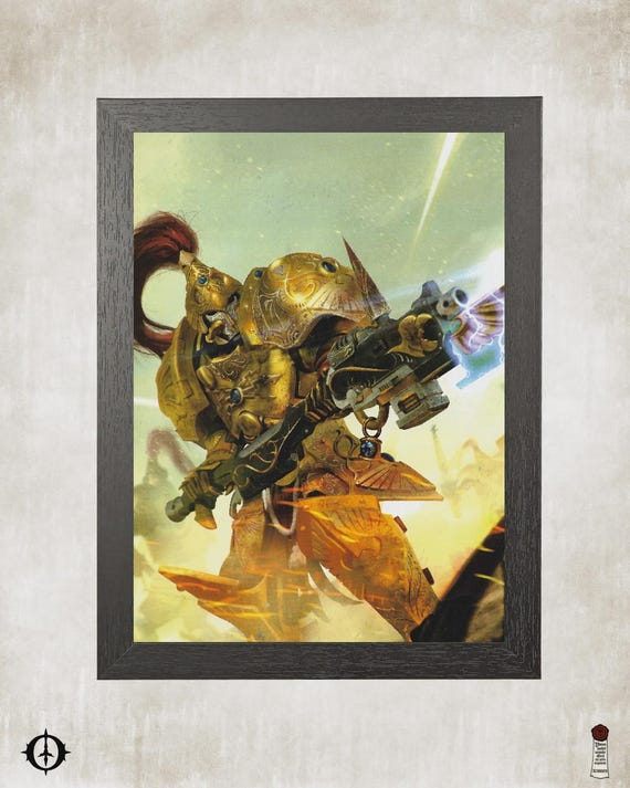 Custodes - 40K Framed Upcycled Art (8.125x11)