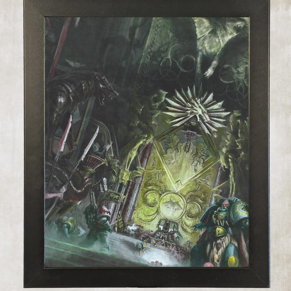 Space Wolves - 40k Framed Upcycled Art (9.5x11.5)