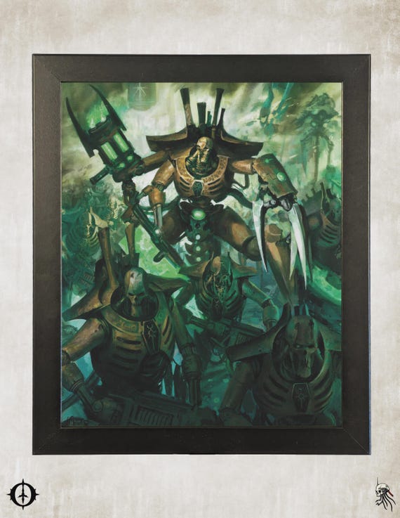 Necrons - 40K Framed Upcycled Art (9.5x11.5)