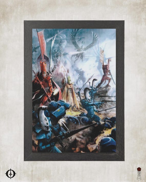 Aeldari - 40k Framed Upcycled Art (7x10)