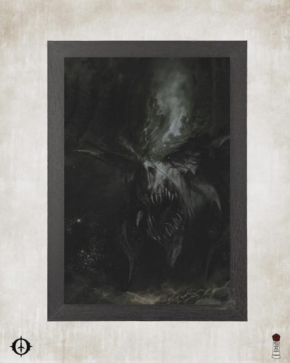 Chaos Daemons - 40K Framed Upcycled Art (7x10)