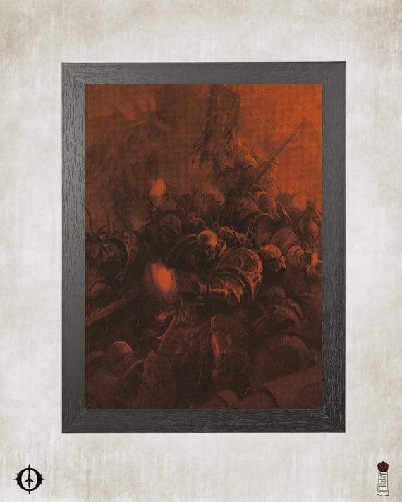 Chaos Space Marines - 40K Framed Upcycled Art (8.125x11)