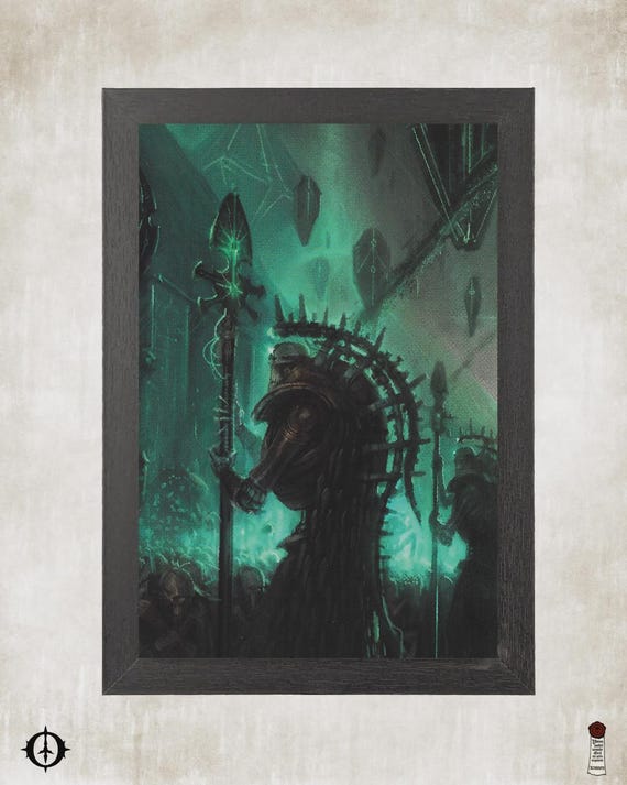Necron - 40K Framed Upcycled Art (7x10)
