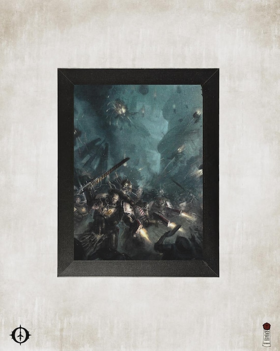 Black Templars - 40K Framed Upcycled Art (7.25x9.25)
