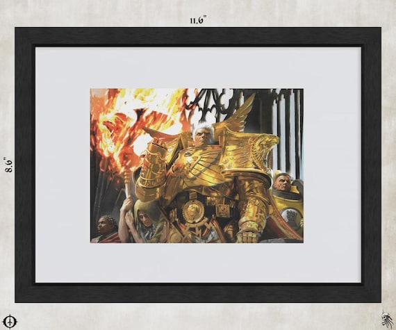 Imperial Fists - 40k Framed Upcycled Art (11.6x8.6)