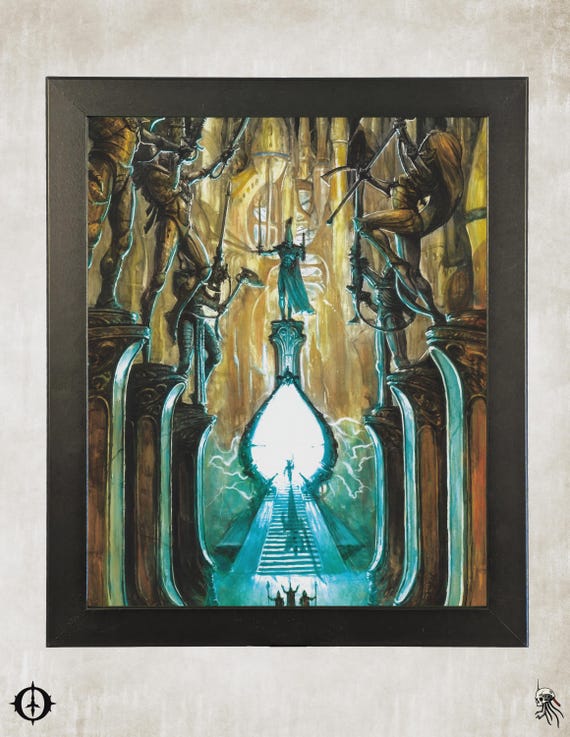 Aeldari - 40K Framed Upcycled Art (9.5x11.5)