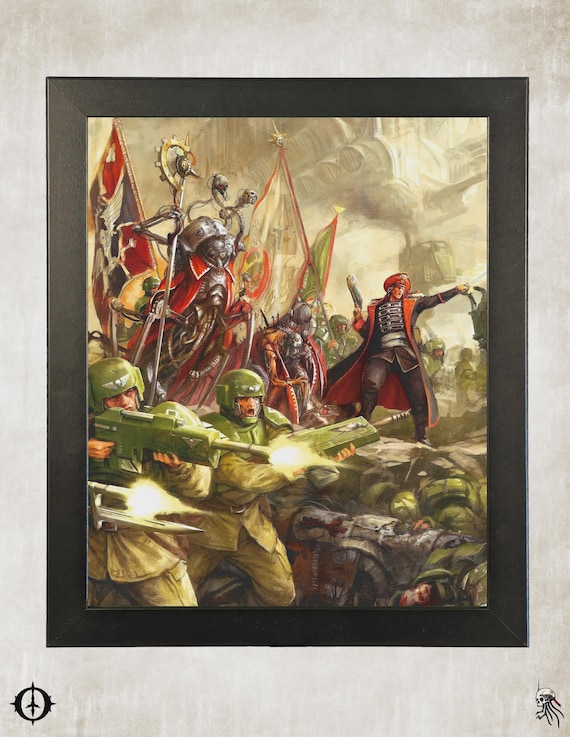 Astra Militarum - 40k Framed Upcycled Art (9.5x11.5)