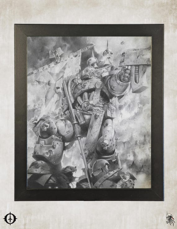 Black Templars - 40K Framed Upcycled Art (9.5x11.5)