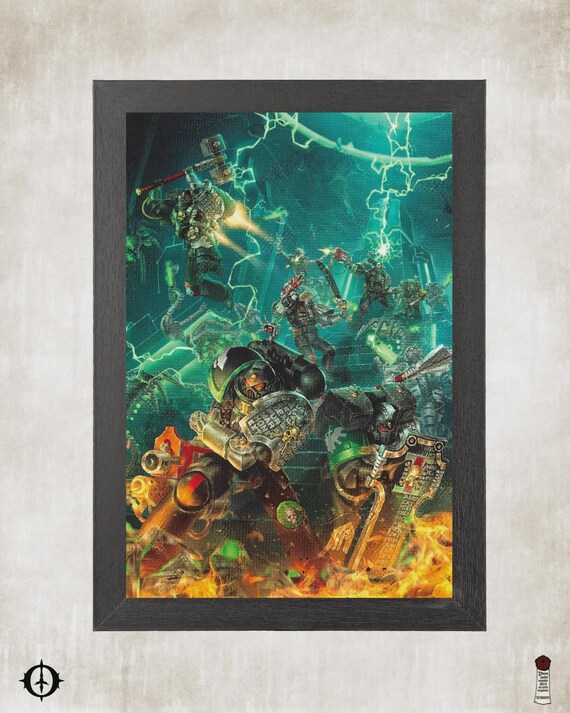 Death Watch - 40k Framed Upcycled Art (7x10)