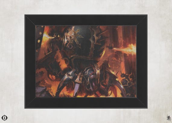 Chaos Space Marines - 40K Framed Upcycled Art (5x7)