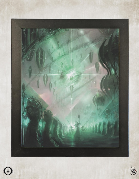 Necrons - 40K Framed Upcycled Art (9.5x11.5)