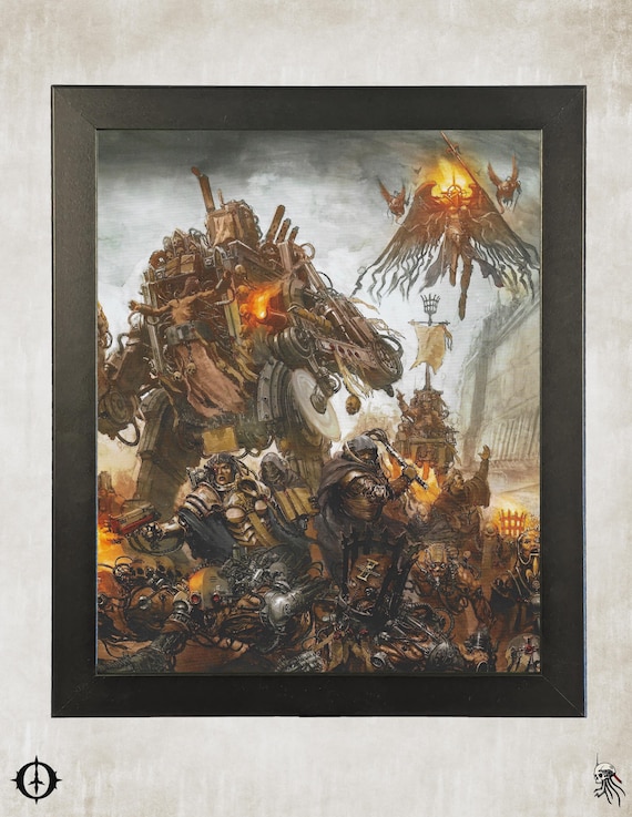 Adepta Sororitas - 40k Framed Upcycled Art (9.5x11.5)