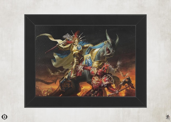Stormcast Eternals - 40K Framed Upcycled Art (5x7)