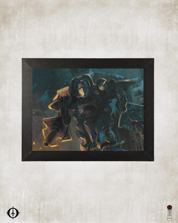 Imperial Knights - 40K Framed Upcycled Art (9.25x7.25)