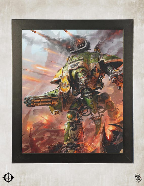 Imperial Knights - 40k Framed Upcycled Art (9.5x11.5)