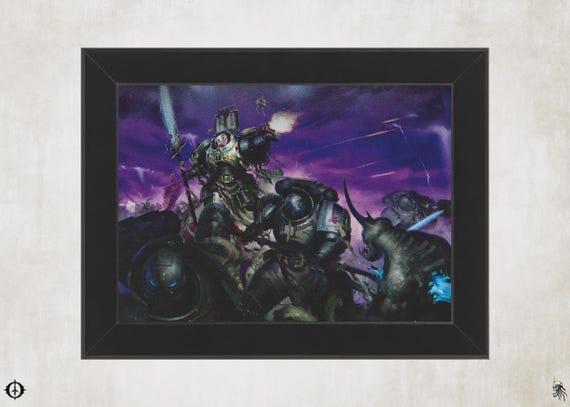 Grey Knights - 40K Framed Upcycled Art (5x7)