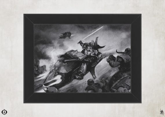 Dark Angels - 40K Framed Upcycled Art (7x5) - Rare