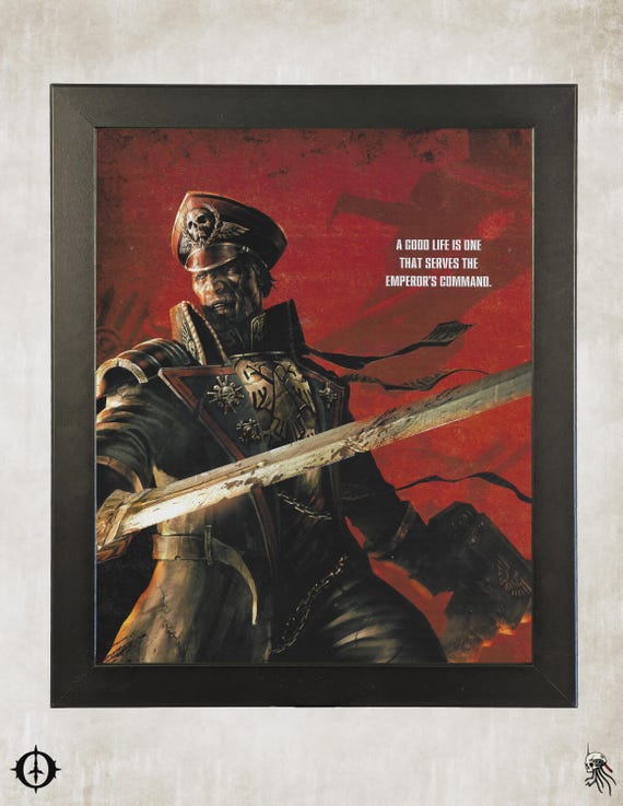Astra Militarum - 40K Framed Upcycled Art (9.5x11.5)