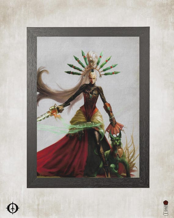 Ynnari - 40K Framed Upcycled Art (8.25x11)