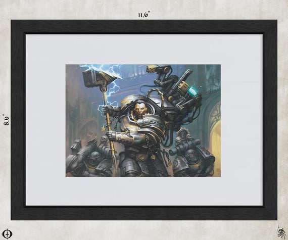 Iron Hands - 40k Framed Upcycled Art (11.6x8.6)