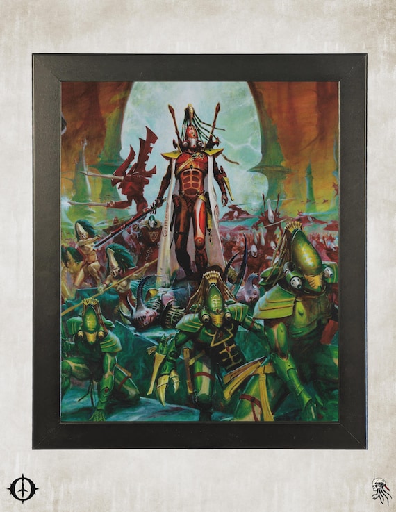 Aeldari - 40k Framed Upcycled Art (9.5x11.5)
