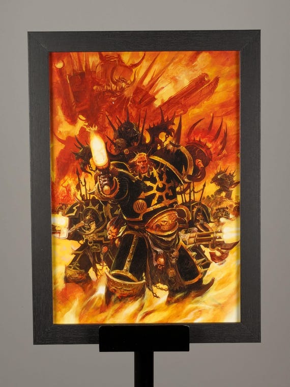 Chaos Space Marines - 40K Framed Upcycled Art (8.25x11)