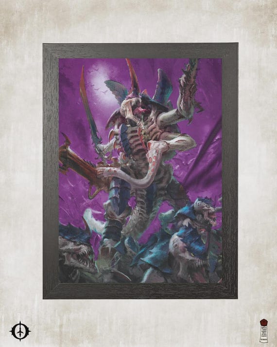 Tyranids - 40K Framed Upcycled Art (8.125x11)