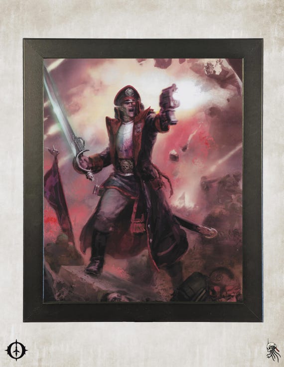 Astra Militarum - 40K Framed Upcycled Art (9.5x11.5)