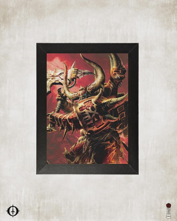 World Eaters - 40K Framed Upcycled Art (7.25x9.25)