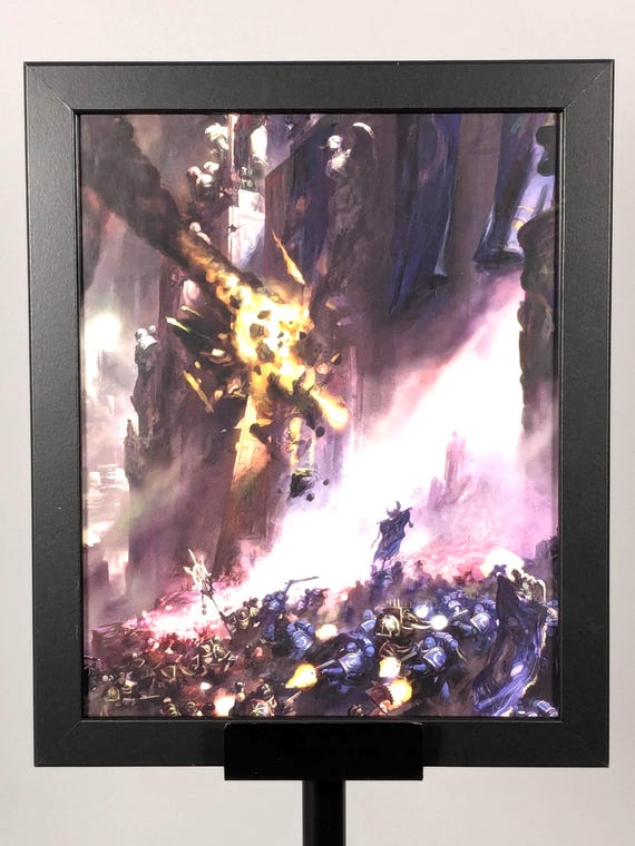 Ultramarines vs. Chaos Space Marines - 40K Framed Art - 9.5x11.5