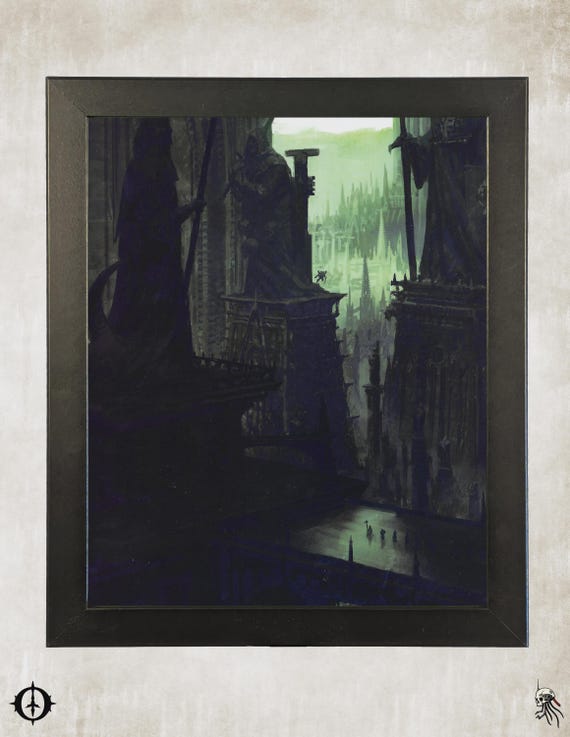 Murderwing vs. Adepta Sororitas - Kill Team Framed Upcycled Art (9.5x11.5)