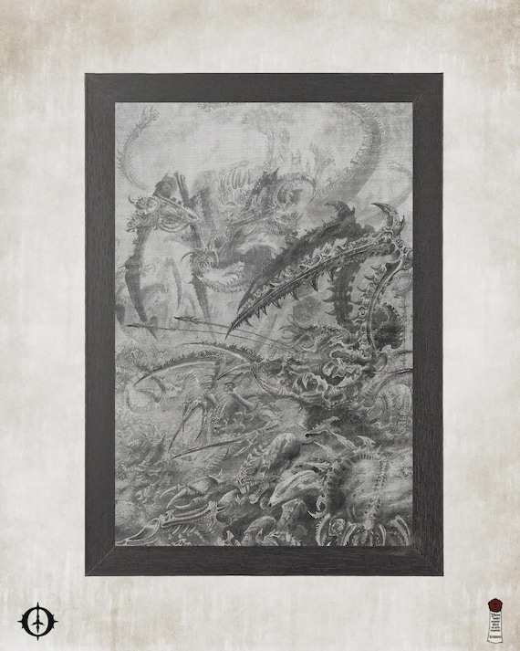 Tyranids - 40k Framed Upcycled Art (7x10)