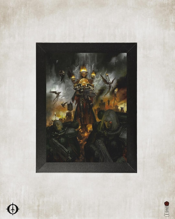 Adepta Sororitas - 40K Framed Upcycled Art (7.25x9.25)