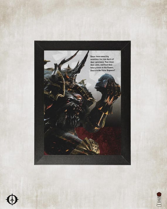 Chaos Space Marines - 40K Framed Upcycled Art (6x8)
