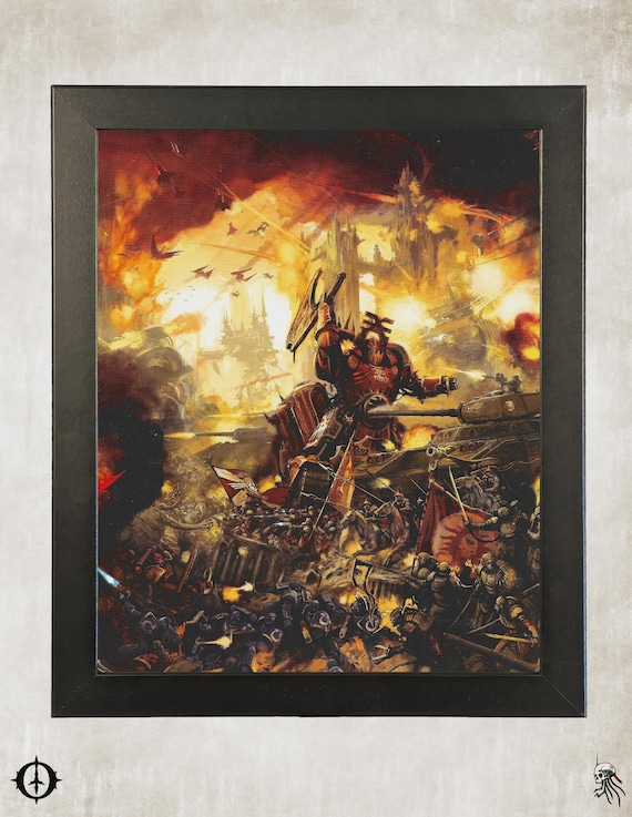 World Eaters - 40k Framed Upcycled Art (9.5x11.5)