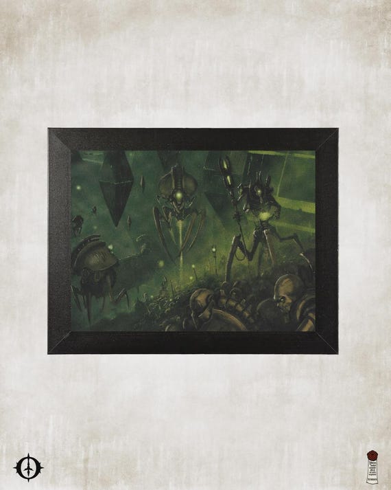 Necrons - 40K Framed Upcycled Art (9.25x7.25)