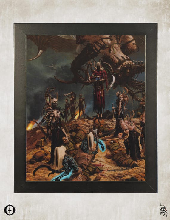 Drukhari - 40k Framed Upcycled Art (9.5x11.5)