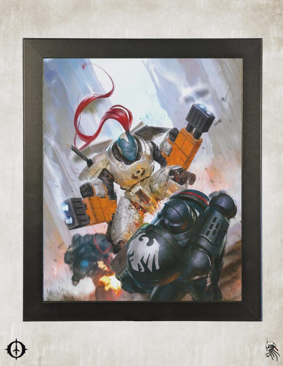 Tau - 40K Framed Upcycled Art (9.5x11.5)