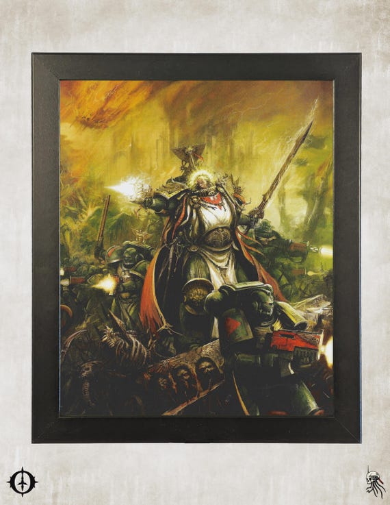 Dark Angels - 40k Framed Upcycled Art (9.5x11.5)