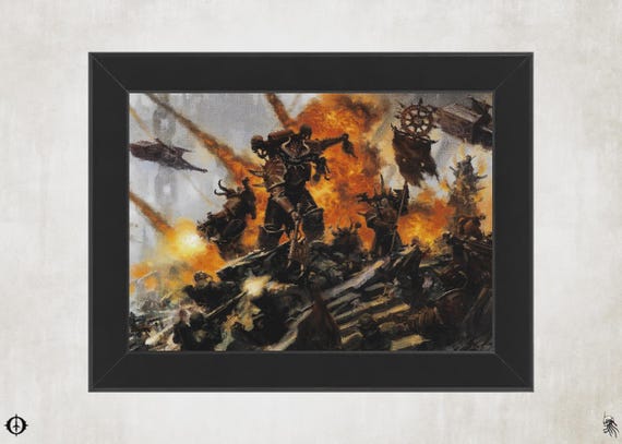 Chaos Space Marines - 40K Framed Upcycled Art (8.25x6.25)