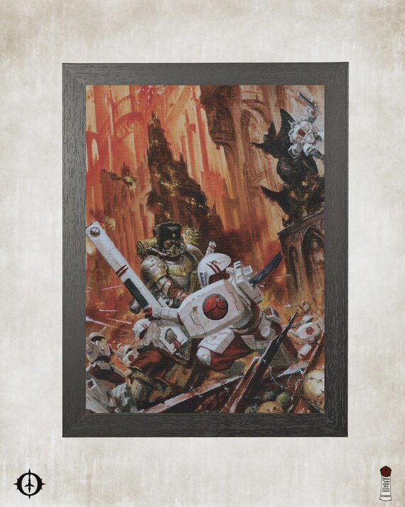Astra Militarum vs. Tau - 40K Framed Upcycled Art (8.125x11)