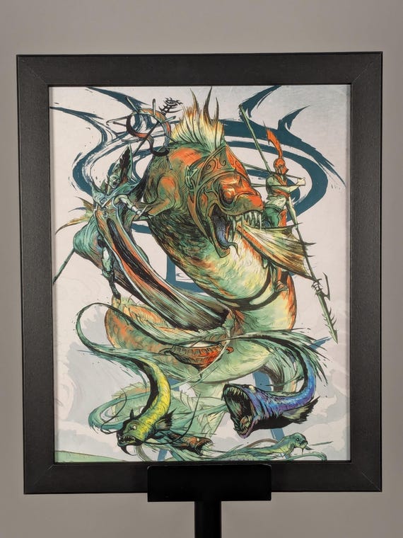 Idoneth Deepkin - Age of Sigmar Upcycled Art (9.5x11.5)