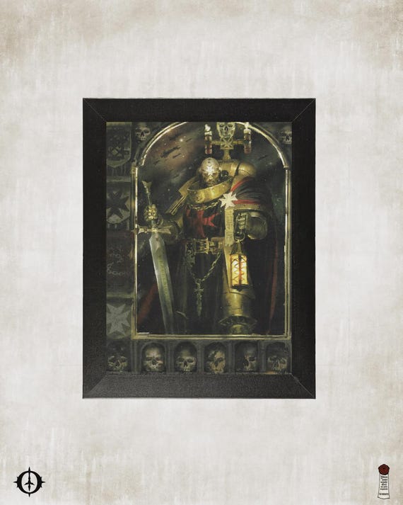 Black Templars - 40K Framed Upcycled Art (7.25x9.25)