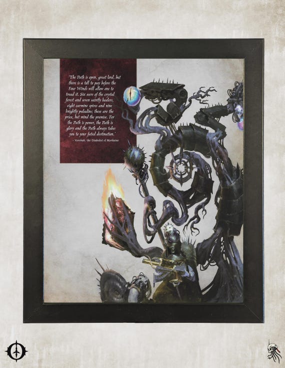 Chaos Space Marines - 40K Framed Upcycled Art (9.5x11.5)