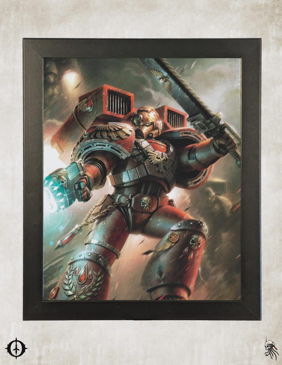 Blood Angels - 40K Framed Upcycled Art (9.5x11.5)