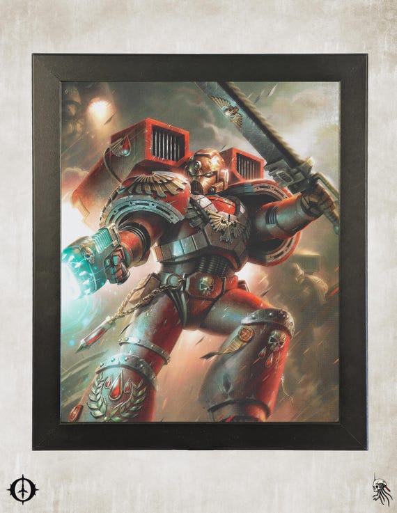 Blood Angels - 40k Framed Upcycled Art (9.5x11.5)