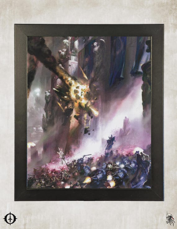 Ultramarines - 40K Framed Upcycled Art (9.5x11.5)
