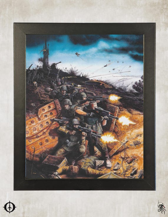 Astra Militarum - 40k Framed Upcycled Art (9.5x11.5)